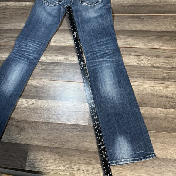Miss Me Jeans Size 27 Womens Denim Blue Rhinestone Boot Cut JD1071B - Picture 3 of 9